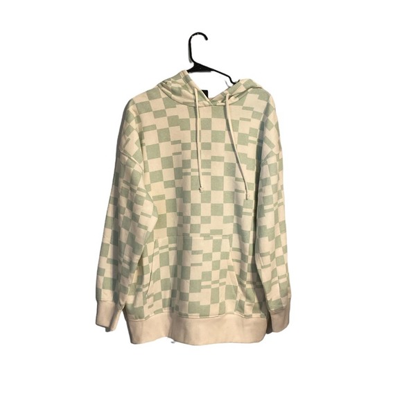 Wild Fable Green Checkerboard Hoodie Size M